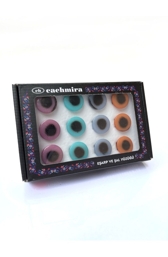 Cachmira Eşarp Yüzüğü 12'li Paket